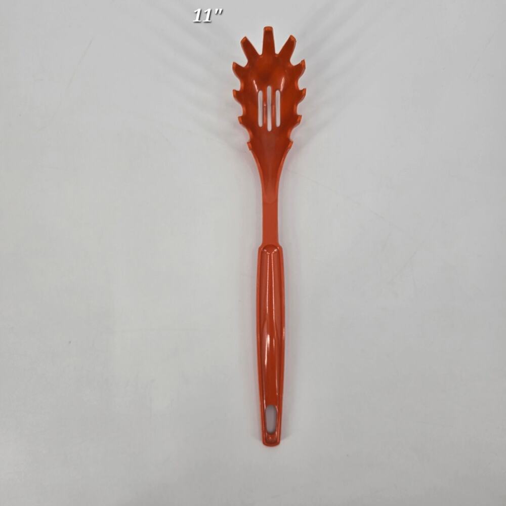 Vintage EKCO Flint Burnt Orange Pasta Server 1970s MCM Nylon Spaghetti Spoon USA